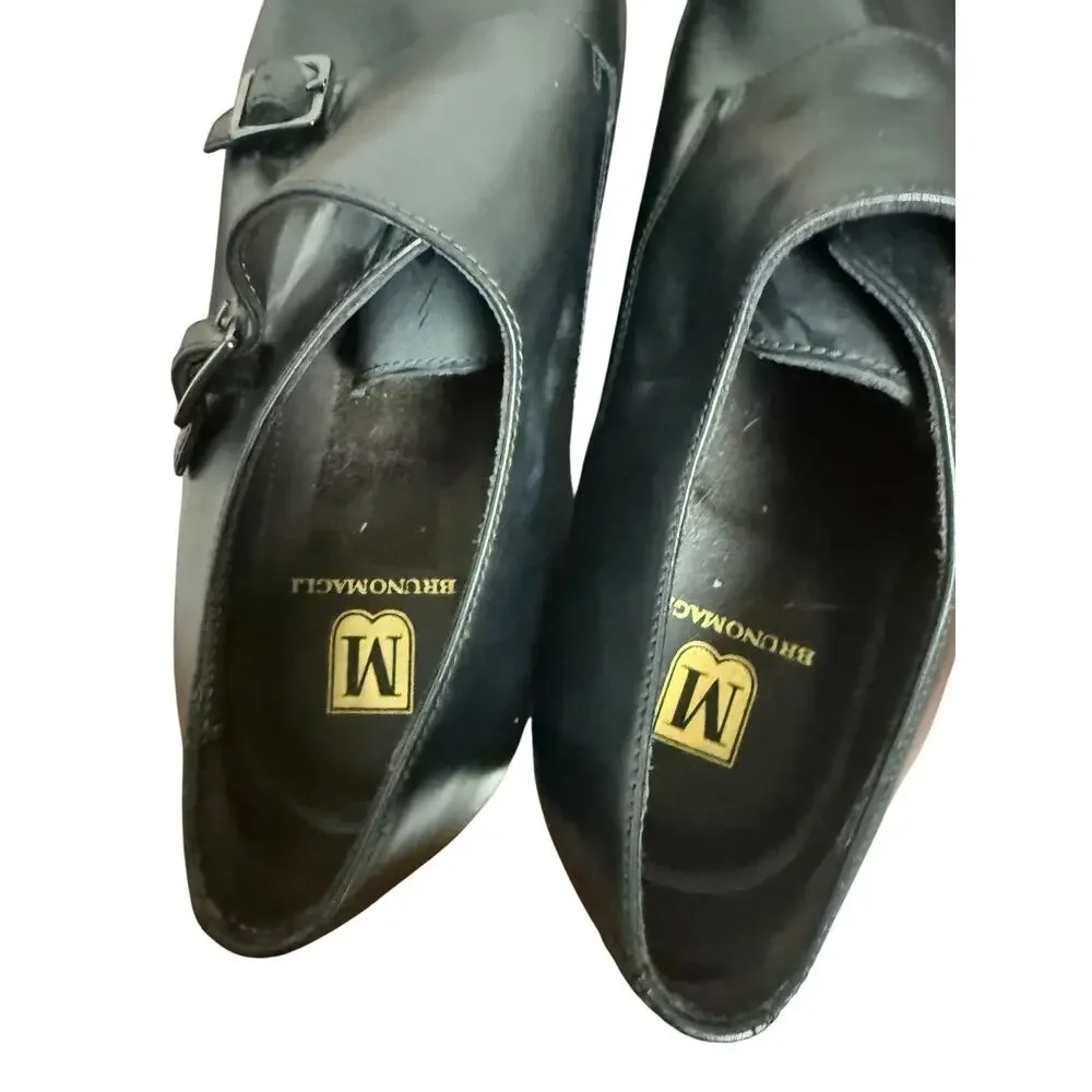 Bruno Magli Siracusa Black Leather Double Monk Dress Shoes Men’s Size 11